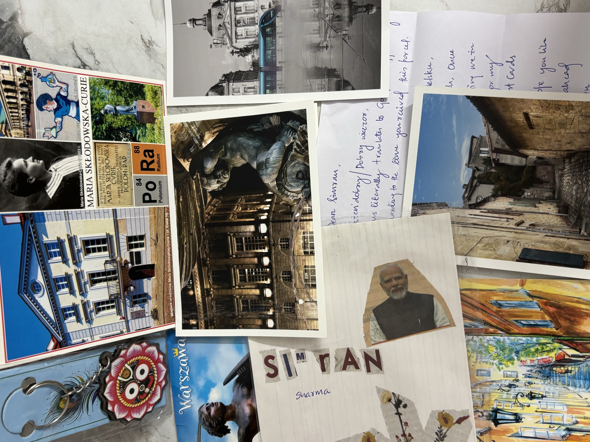 Postcards from Warsaw and France